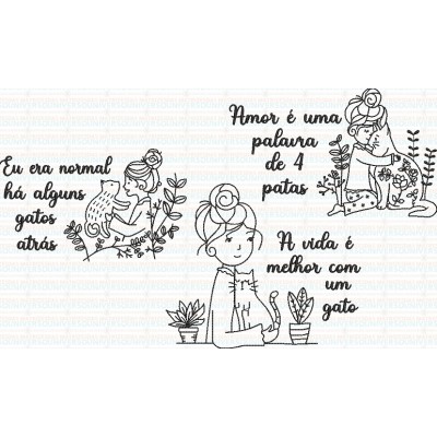 Matriz de Bordado Gatos - Coleção  Matriz de Bordado Gatos - Coleção