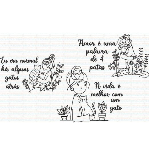Matriz de Bordado Gatos - Coleção  Matriz de Bordado Gatos - Coleção