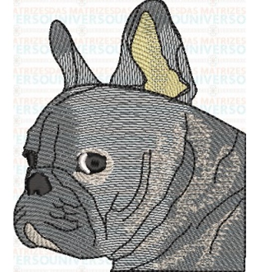 Matriz de Bordado Bulldog Francês  Matriz de Bordado Bulldog Francês