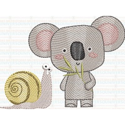 Matriz de Bordado Coala e Caracol  Matriz de Bordado Coala e Caracol