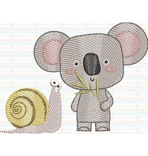 Matriz de Bordado Coala e Caracol  Matriz de Bordado Coala e Caracol