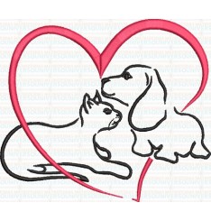 Matriz de Bordado Cachorro e Gato  Matriz de Bordado Cachorro e Gato