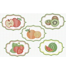Matriz de Bordado Frutas Moldura  Matriz de Bordado Frutas Moldura