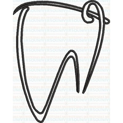 Matriz de Bordado Dente Contorno Matriz de Bordado Dente Contorno