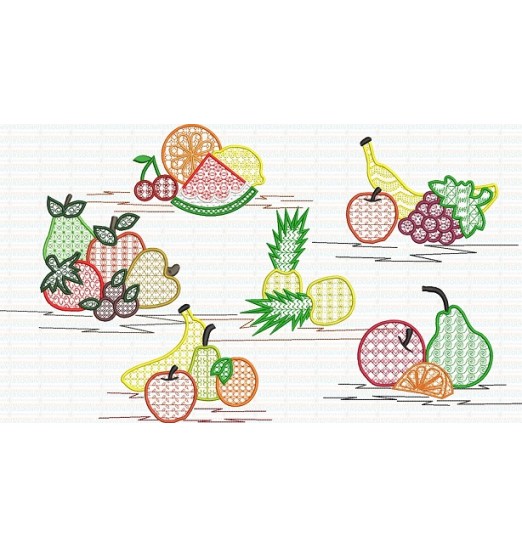 Matriz de Bordado Frutas Coleção  Matriz de Bordado Frutas Coleção
