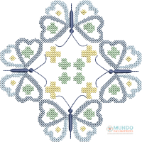 Matriz de Bordado Borboletas Azuis - Ponto Cruz