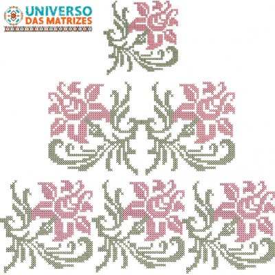 Matriz de Bordado Flores Ponto Cruz01 Matriz de Bordado Flores Ponto Cruz01