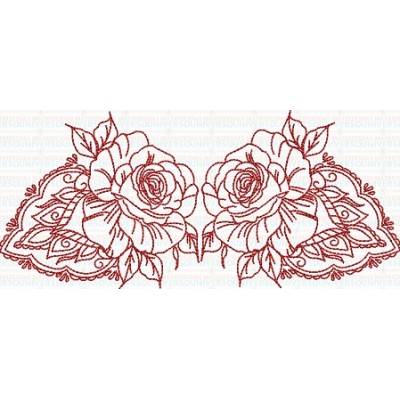 Matriz de Bordado Rosa Dupla  Matriz de Bordado Rosa Dupla