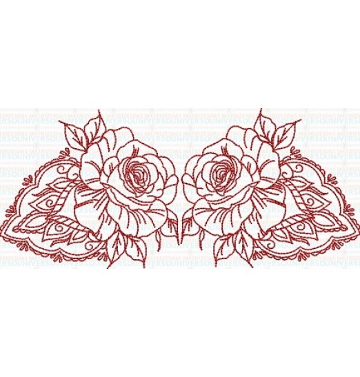 Matriz de Bordado Rosa Dupla  Matriz de Bordado Rosa Dupla